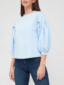 Ted Baker Puff Sleeve Sweat - Blue, Size 1=8, Women
