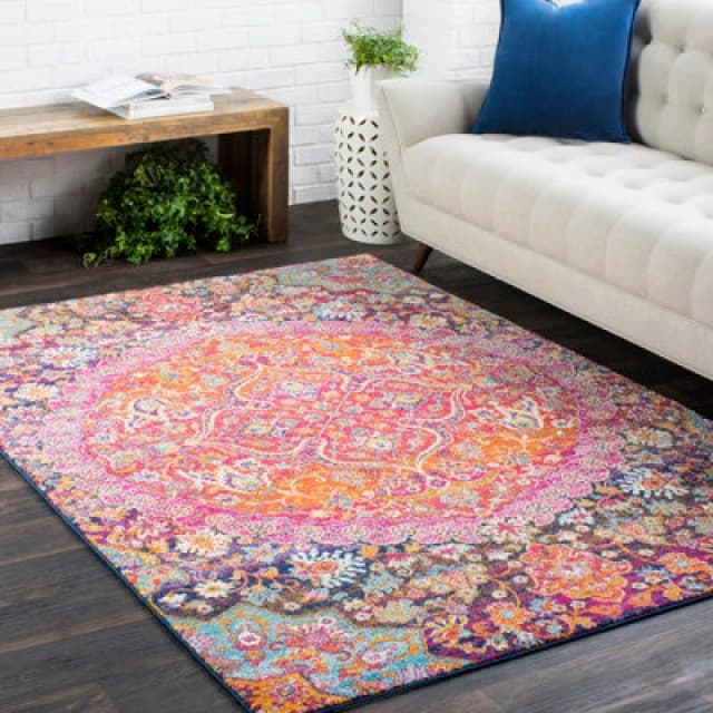 Livabliss Vintage Oriental Boho Garnet Neerja Area Rug 200 X 275cm - Easy Care, Non Shedding, Ideal For Living Room & Bedroom
