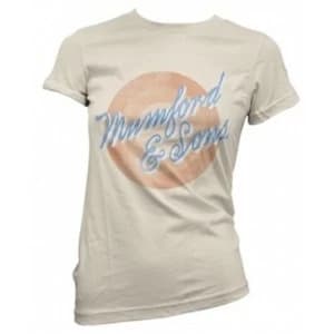 Mumford & Sons Sun Script Skinny White T Shirt: X Large