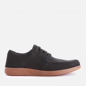 Clarks Mens Oakland Walk Nubuck Shoes - Black Combi - UK 9