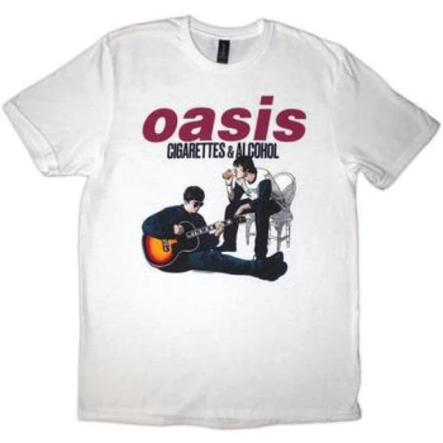 Oasis Oasis Men Cigarettes & Alcohol Illustration T-Shirt in White Size: X-Large White XL Male 5063750832685