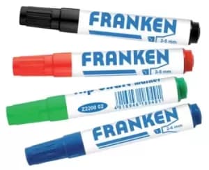 Franken FlipchartMarkers, Line Width 2 - 6 mm, 4 Pieces, Assorted Colours