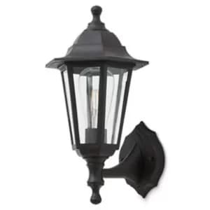 Blooma Anqui Matt Black Mains-Powered Halogen Outdoor Lantern Wall Light