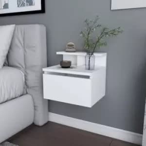 Decorotika - Alice Floating Nightstand Bedside Table Wall Mounted with Drawer (White)