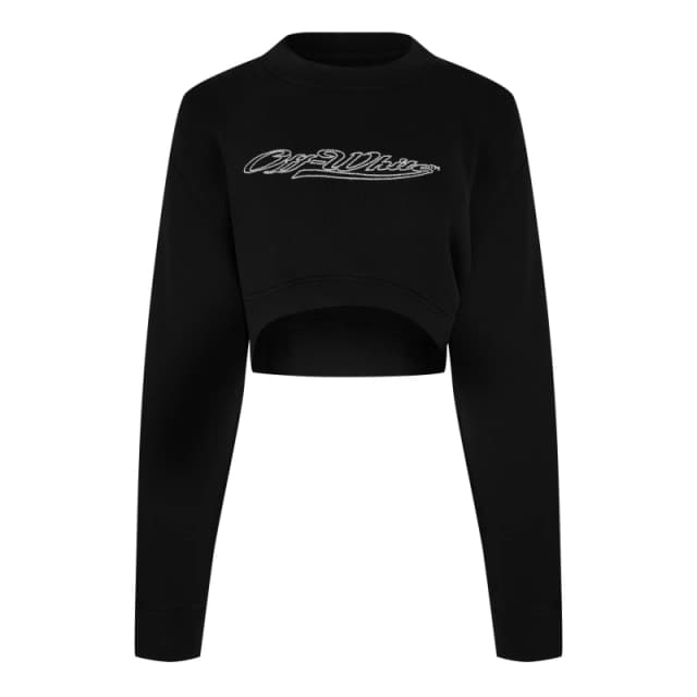 Off White Womens Bling Cropped Sweatshirt Black female 14 (L)
