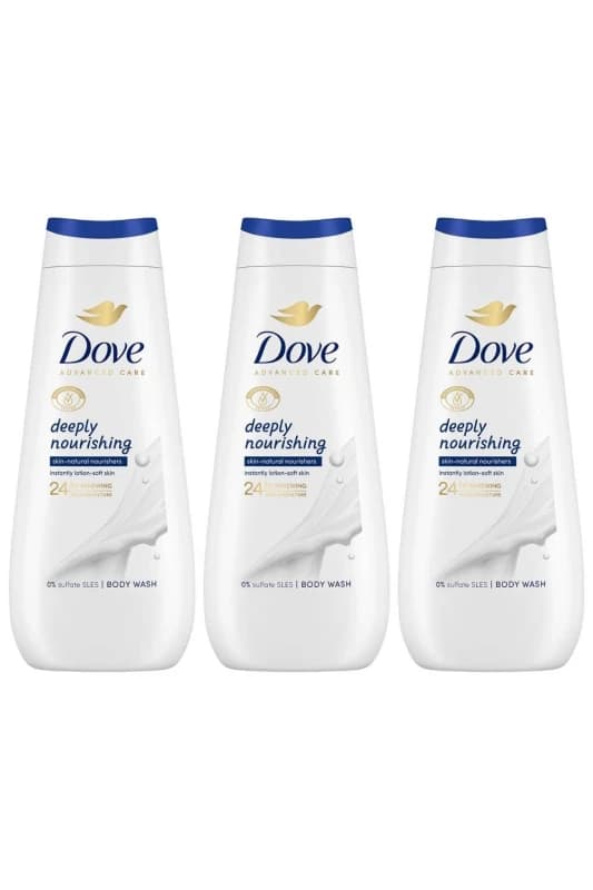 Dove 'Body wash' Deeply Nourishing 24H Renewing Micromoisture, 3x400ml White