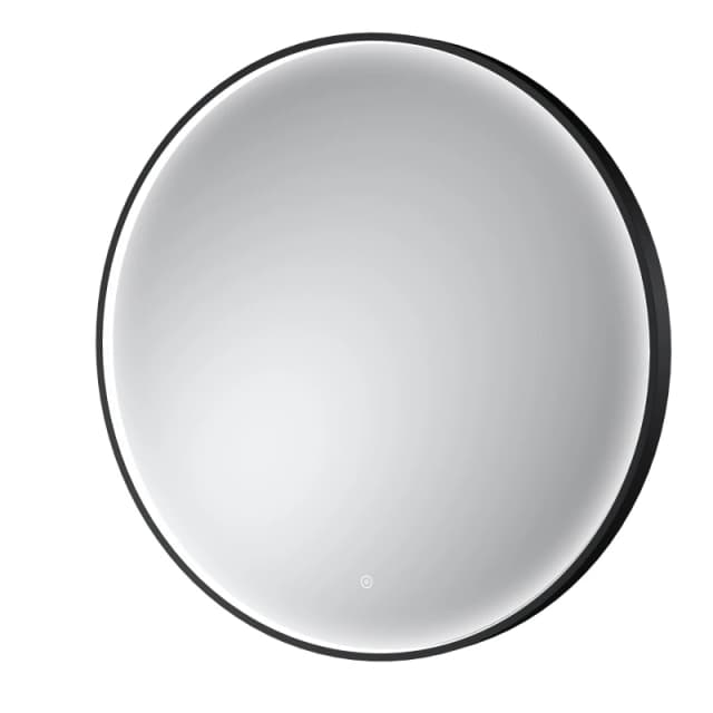 Balterley Round Inset Framed LED Touch Sensor Mirror - 800mm - Black Black