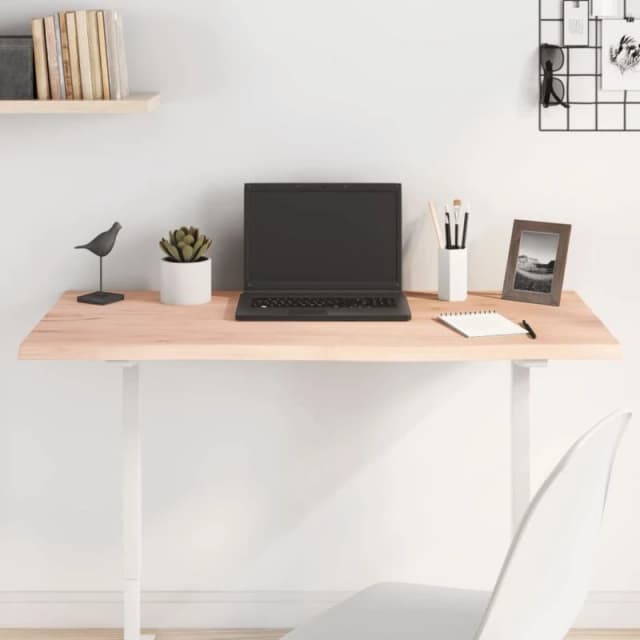 Vidaxl Table Top 100X60X2cm Untreated Solid Wood Oak, Brown 3156305