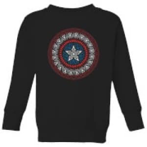 Marvel Captain America Oriental Shield Kids Sweatshirt - Black - 11-12 Years