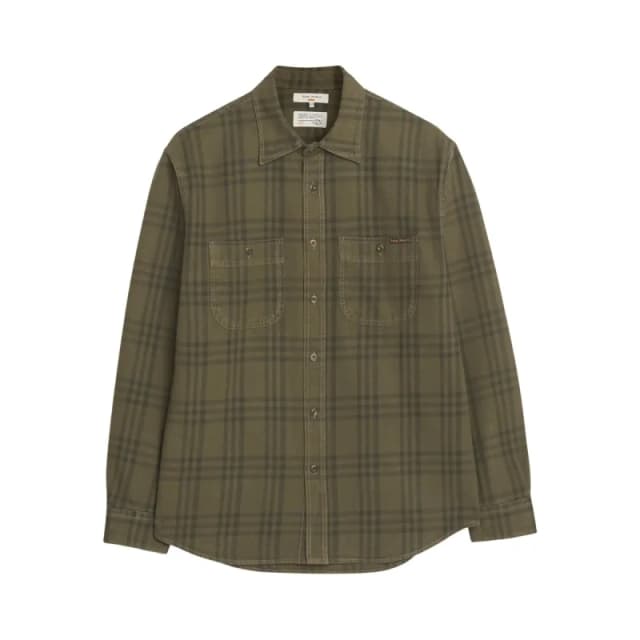 Nudie Jeans Long sleeve plaid shirt Nudie Jeans Julian Worker Vert Male L