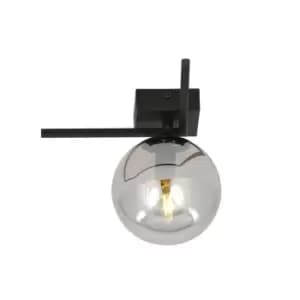 Imago Black Globe Ceiling Light with Graphite Glass Shades, 1x E14