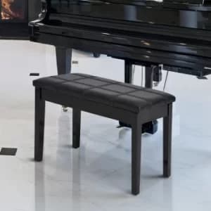 HOMCOM Piano Bench, PU Leather, 75Lx35Wx49H cm-Black