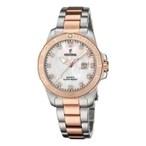 Festina F20505-1 Women's Mother Of Pearl Dial Two Tone Wristwatch