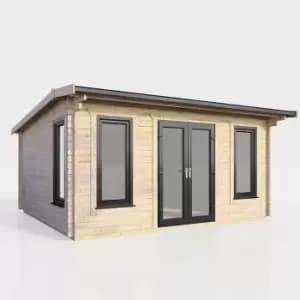 Power 16' x 12' Apex Log Cabin - Central Doors