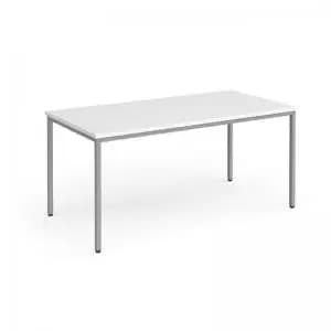 Flexi 25 rectangular table with silver frame 1600mm x 800mm - white