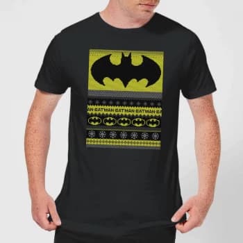 DC Comics Batman Mens Christmas T-Shirt in Black - 3XL - Black