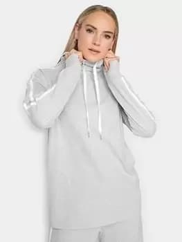 Long Tall Sally Long Tall Sally Grey So Soft Side Stripe Cowl Top, Grey, Size 12, Women