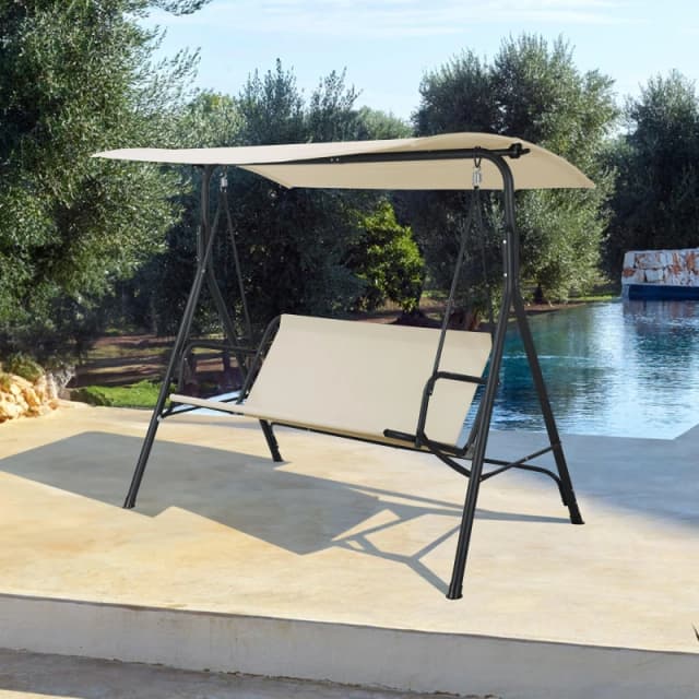 Linea Studio Royale 3 Seater Swing Cream Black unisex One Size