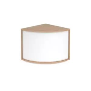 Denver reception 90° corner base unit 800mm - beech with white panels
