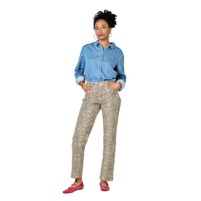 F.A.M. Paris Womens boyfriend jeans F.A.M. Paris Manon Leopard Marron Female S