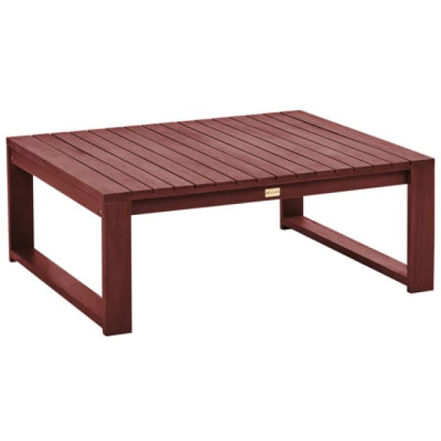 Beliani Garden Coffee Table Timor 90 Cm 75cm Acacia Wood Dark Red