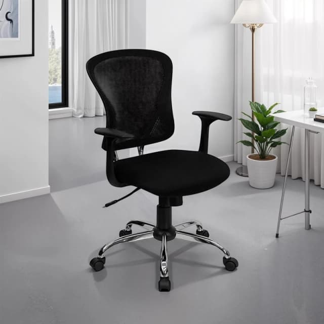 FWStyle FWStyle Black Mesh Back Ergonomic Breathable Office Chair Black One Size Unisex 5056413134141
