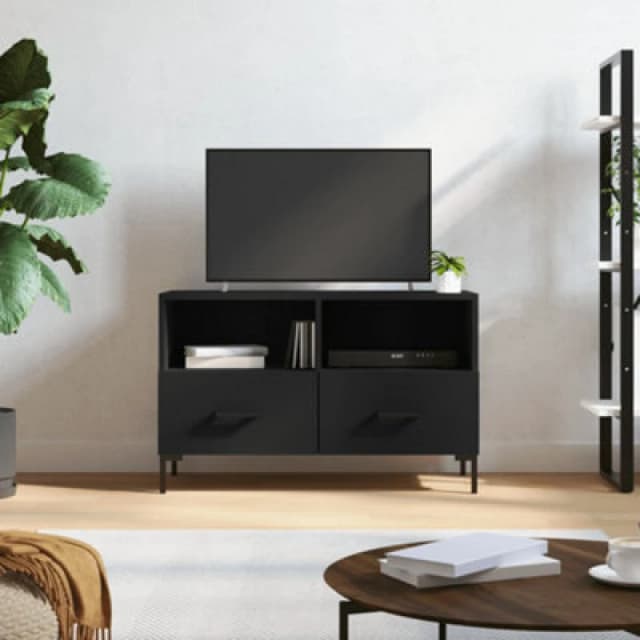 Vidaxl TV Cabinet Black 80X36X50 Cm Engineered Wood
