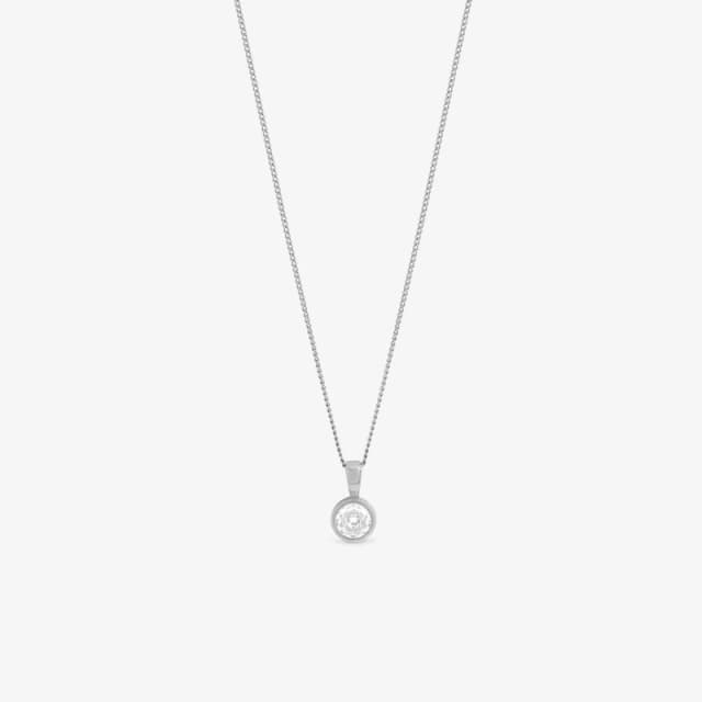 Jon Richard Sterling Silver Plated Waterproof Bezel Pendant Silver female One Size