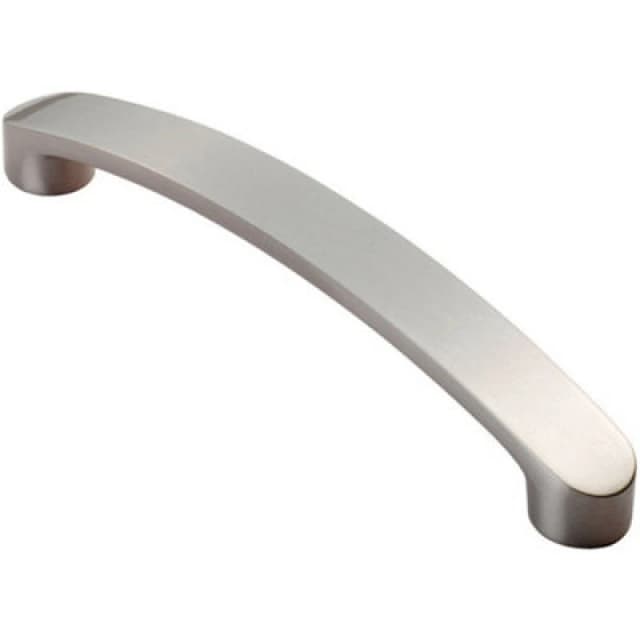 Loops Flat Fronted Bow Pull Handle 140 x 12mm 128mm Fixing Centres Satin Nickel Metallics unisex