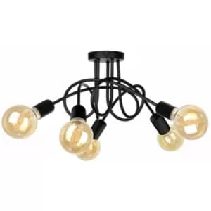 Keter Rumba Multi Arm Semi Flush Ceiling Light Black, 50cm, 5x E27