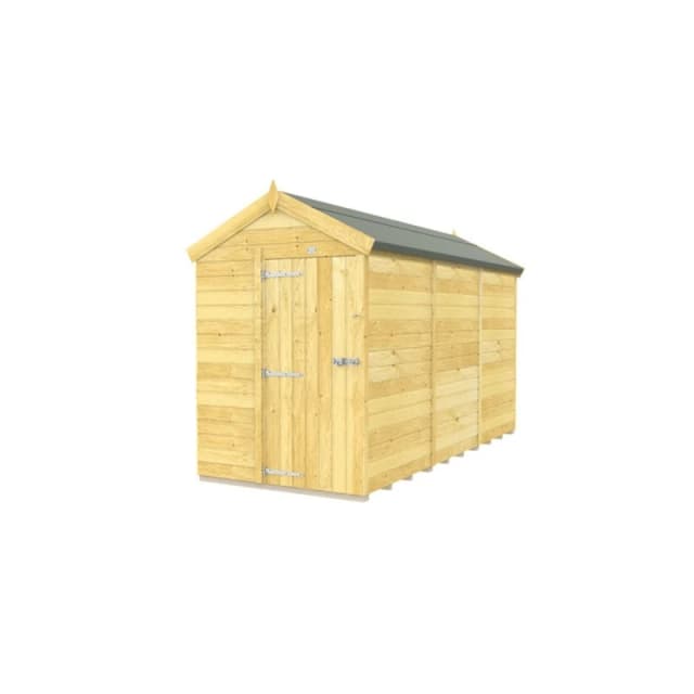 Buttercup Farm 5 x 12 Feet Apex Shed - Single Door W/O Window - L358 x W147 x H217cm in Brown Brown Unisex