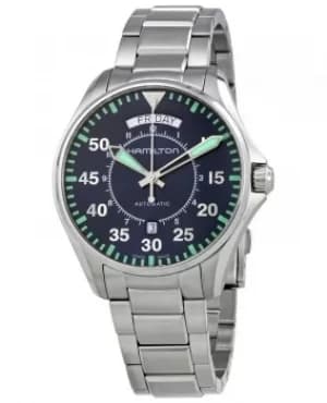 Hamilton Khaki Aviation Pilot Day Date Auto Blue Dial Stainless Steel Mens Watch H64615145 H64615145