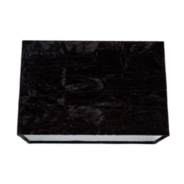 Happy Homewares Contemporary Designer Jet Black Crushed Velvet Fabric Rectangular Lamp Shade