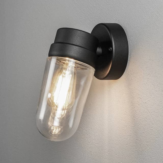Konstsmide Konstsmide Vega Outdoor Wall Light with Oval Glass - Black