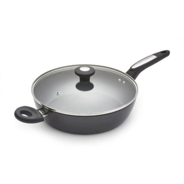 Morphy Richards 28cm Forged Aluminium Lidded Saute Pan in Black One Size Unisex 5056765400895