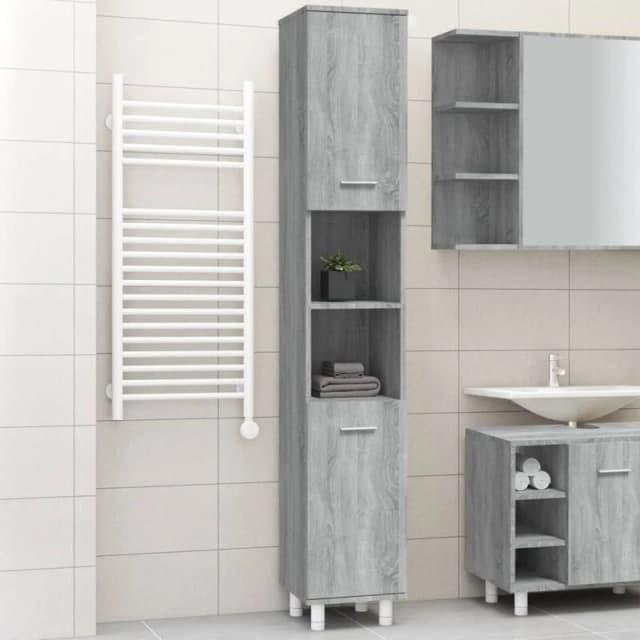 Vidaxl Bathroom Cabinet Grey Sonoma 30X30X179cm Engineered Wood, Grey 825832