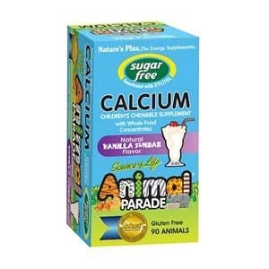 Natures Plus Source of Life Animal Parade Sugar Free Calcium Vanilla Sundae Flavour 90 Chewable