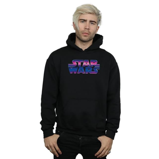 Star Wars Star Wars Men Neon Logo Hoodie in Black Size: Small Black S Male 5057864221152