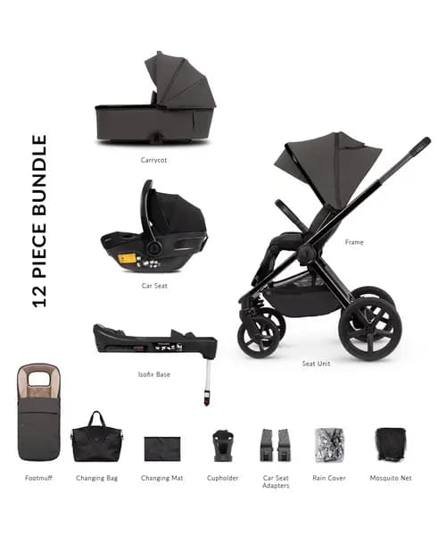 Venicci Tinum Upline SE 3 in 1 Travel System Bundle + Base - Lava