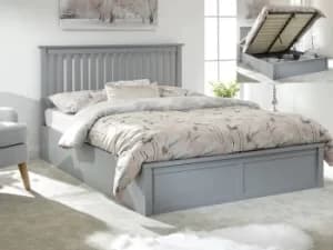 GFW Como 5ft King Size Grey Wooden Ottoman Bed Frame