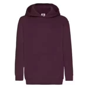 Fruit Of The Loom Childrens Unisex Hooded Sweatshirt / Hoodie (5-6) (Burgundy)