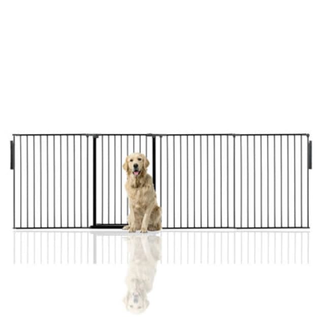 Bettacare Premium Extra Tall Multi Panel Flexible Dog Barrier, Up To 298Cm Wide, Black, 105Cm Tall