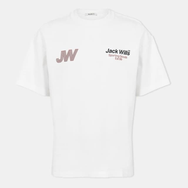 Jack Wills Mens JW Sporty Initial Regular Fit T-Shirt White male XS