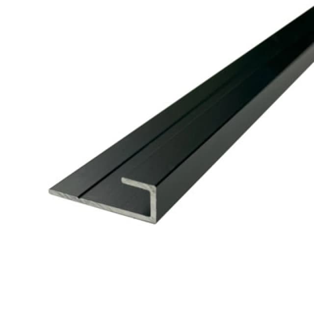 Splashwall Panel End Cap (L)2440mm (W)27mm (T)4mm - Matt Black