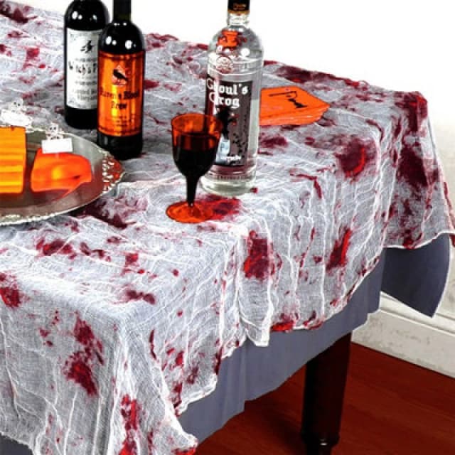 Shatchi 3pk Halloween Blood-Stained Tablecloth - Fancy Party Table Cover, 60x84in Multi unisex
