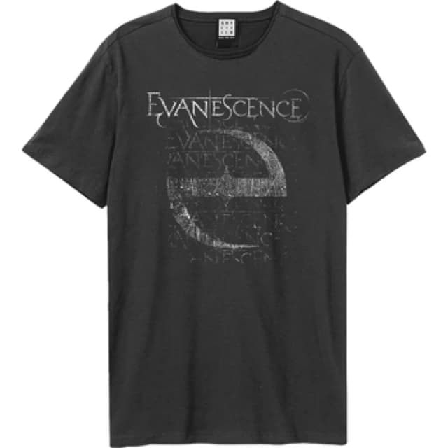 Amplified Amplified Men Distressed Stamp Evanescence T-Shirt in Charcoal Size: X-Small Charcoal XS Male 5063693954345