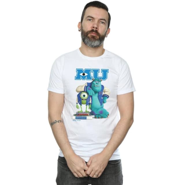 Disney Men Monsters University Poster T-Shirt in White Size: Small White S Male 5057972611739
