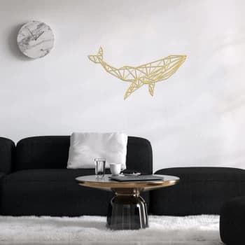 Whale 1 - Gold Gold Decorative Metal Wall Accessory