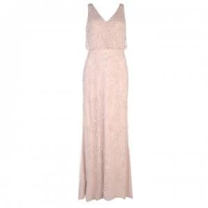 Adrianna Papell Jewelled Halter Dress - BLUSH