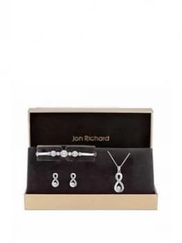 Jon Richard Silver Plated Crystal Infinity Jewellery Set